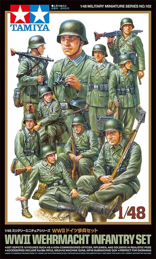 Tamiya 1/48 WWII Wehrmacht Infantry Set Model Kit — box art
