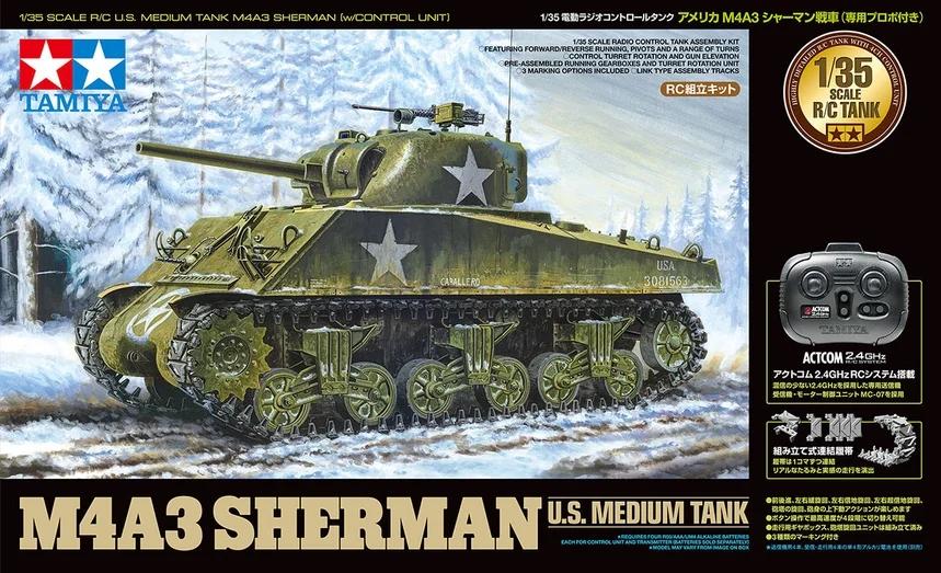 Tamiya 1/35 R C US M4a3 Sherman Medium Tank — product photo