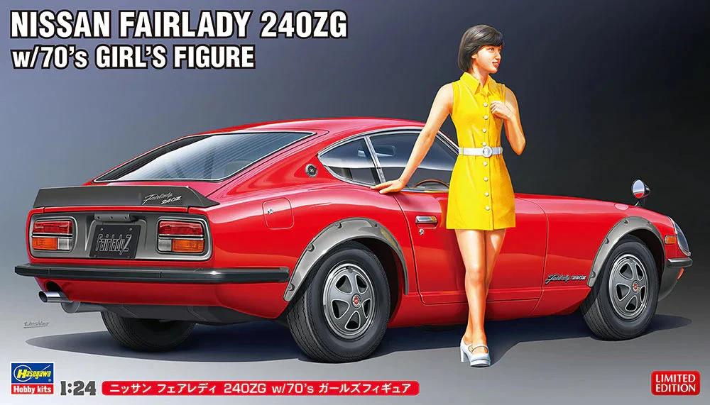Hasegawa 1/24 Nissan Fairlady 240zg W Figure Model Kit — official product photo 1