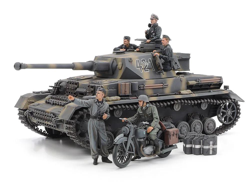 Tamiya Panzerkampfwagen IV Ausf G W Motorcycle Model Kit — official product photo 1
