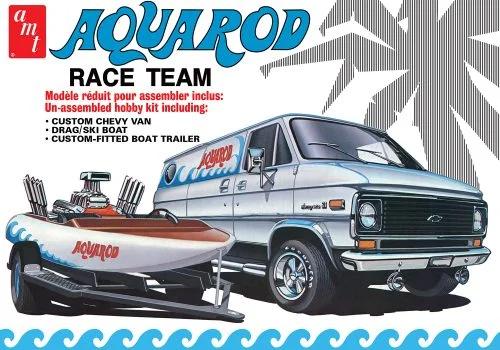 AMT Aqua Rod Race Team 1975 Van Boat Trailer Model Kit — box art