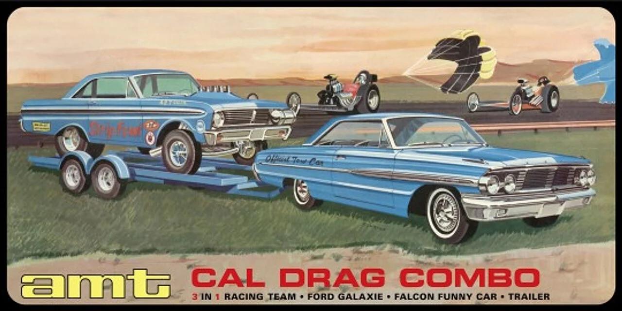 AMT 1/25 Cal Drag Combo W Trailer Model Kit — official product photo 1