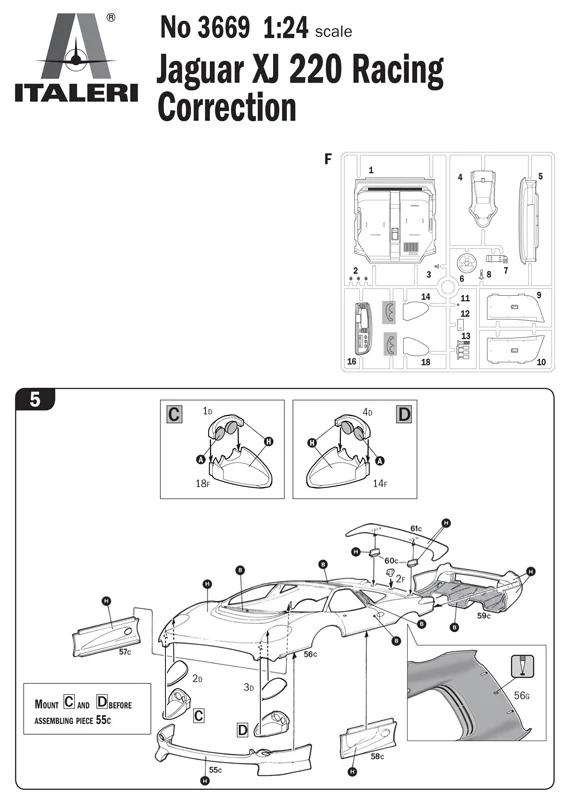 Italeri 1/24 Jaguar Xj220 Racing Model Kit — official product photo 4