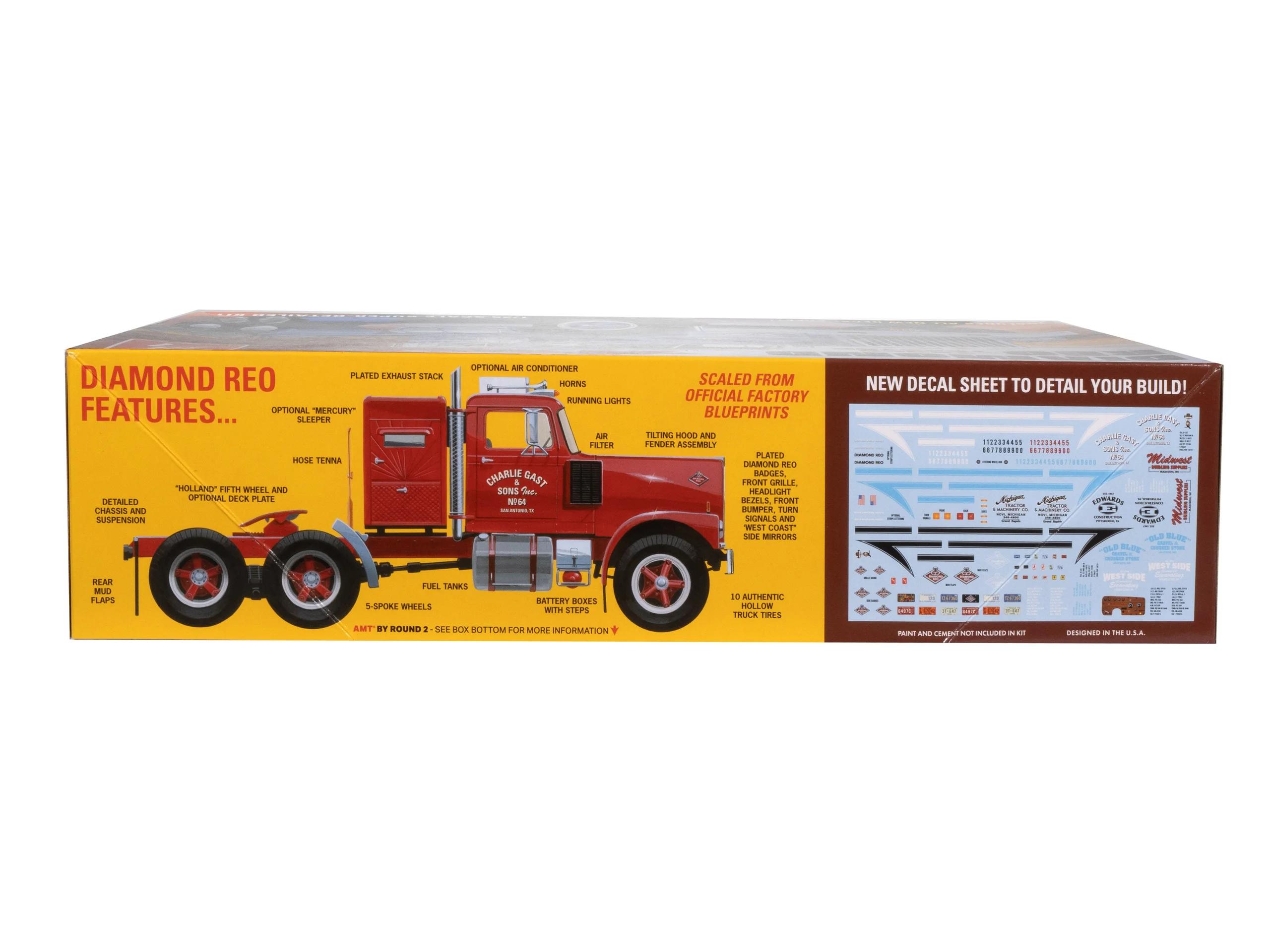 AMT 1/25 Diamond Reo Truck Tractor Model Kit — official product photo 3