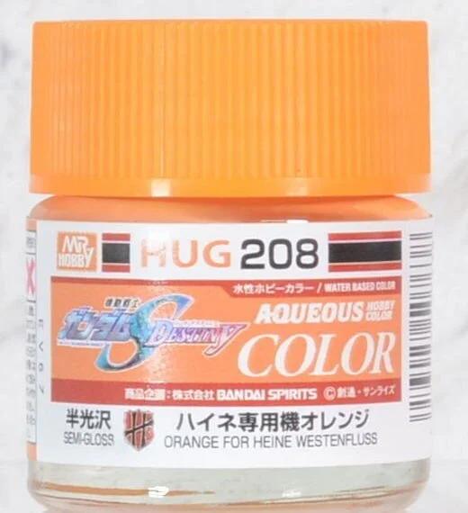 Mr. Hobby HUG208 Mr. Aqueous Gundam Color Orange (For Heine Westenfluss) Gundam SEED Destiny 10ml (Semi-Gloss) — product photo