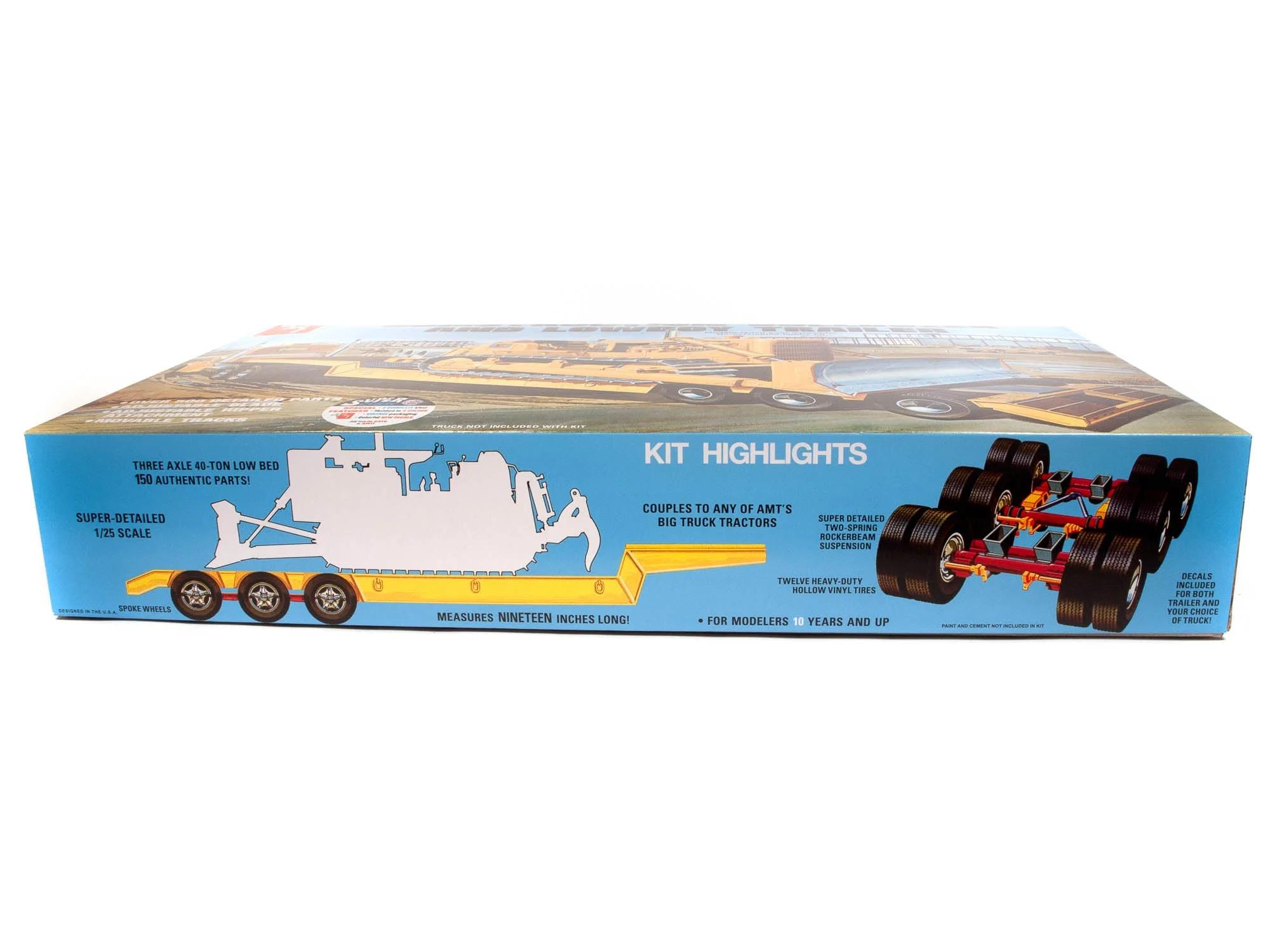 AMT Lowboy Trailer Bulldozer Model Kit — official product photo 3