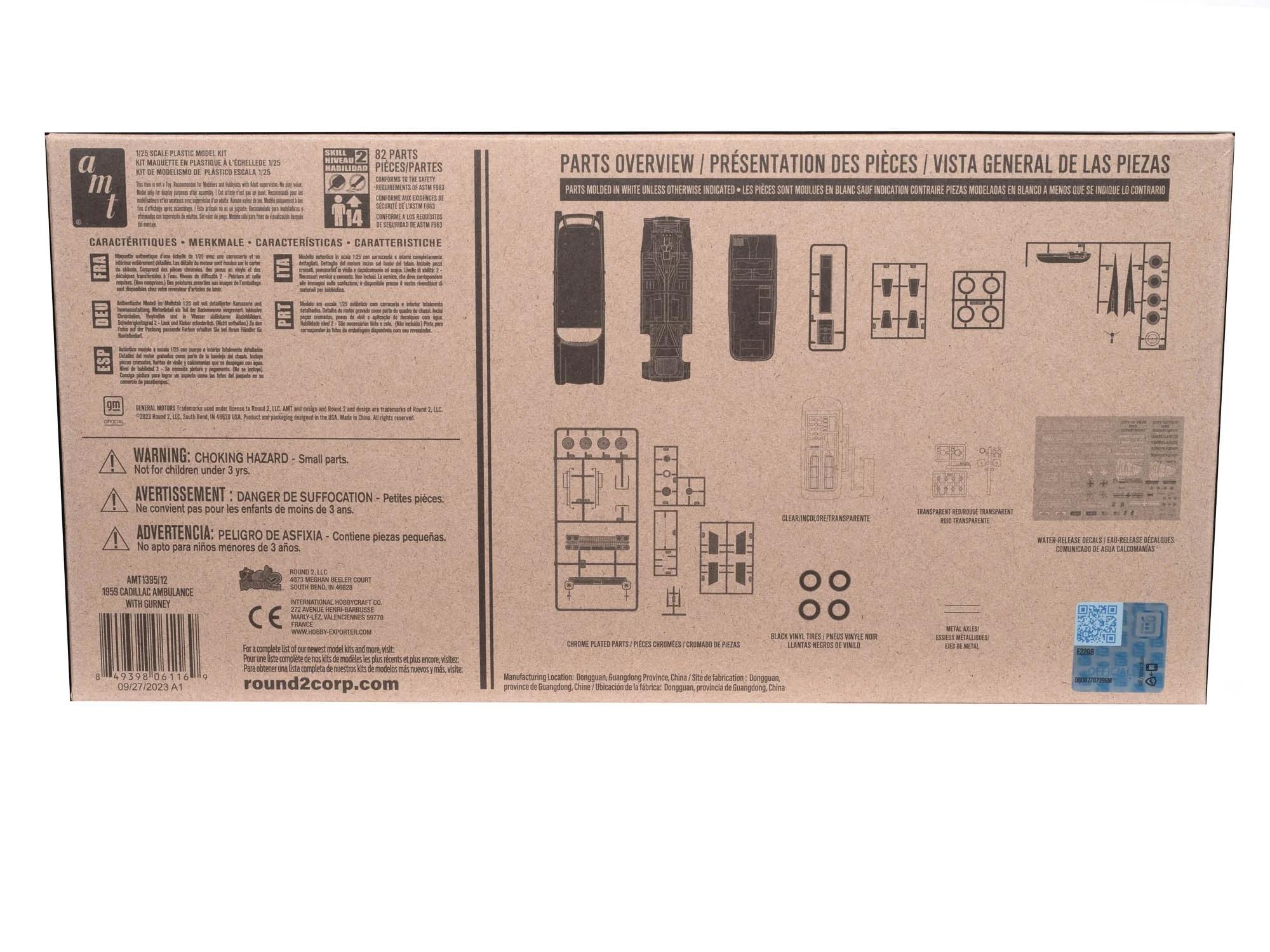 AMT 1/25 59 Cadillac Ambulance W Gurney Model Kit — official product photo 3