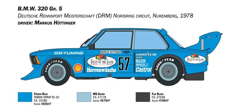 Italeri 1/24 Bmw 320 Group 5 Model Kit — official product photo 4
