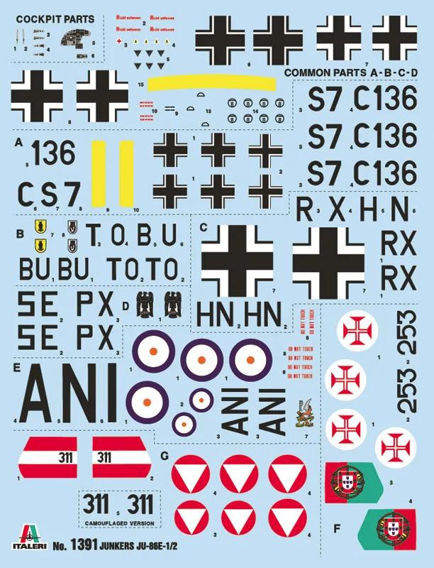 Italeri 1/72 E-1 Ju-86 E-2 Model Kit — official product photo 2