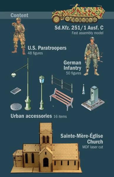 Italeri 1/72 Battle Normandy Sainte Mere Model Kit — official product photo 3