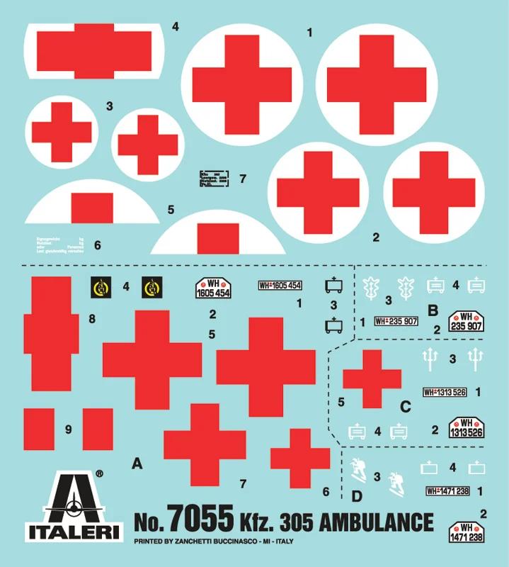 Italeri 1/72 Kfz 305 Ambulance Model Kit — official product photo 3
