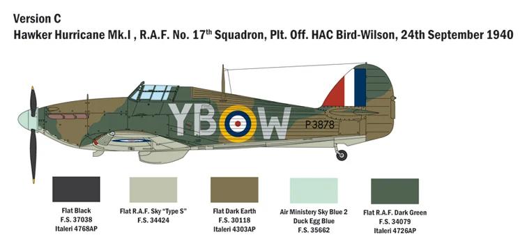 Italeri 1/48 Hurricane MK 1 Model Kit — official product photo 6