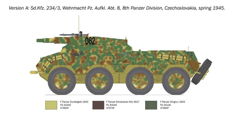 Italeri 1/35 Sdkfz 234 3 Armored Car Model Kit — official product photo 4