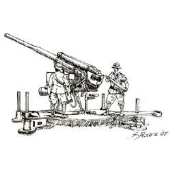 Italeri 1/72 WWII Italian 90 53 Gun Model Kit — box art