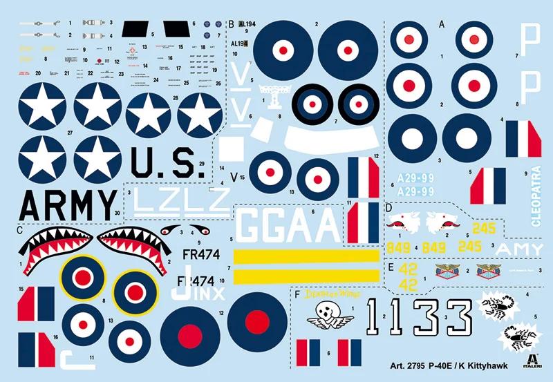 Italeri 1/48 P-40 E K Kittyhawk Model Kit — official product photo 2