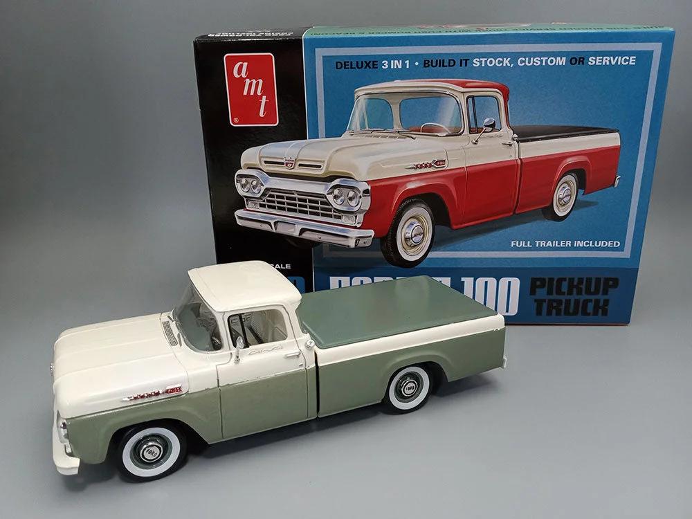 AMT 1/25 F-100 60 Ford Pickup W Trailer Model Kit — official product photo 2