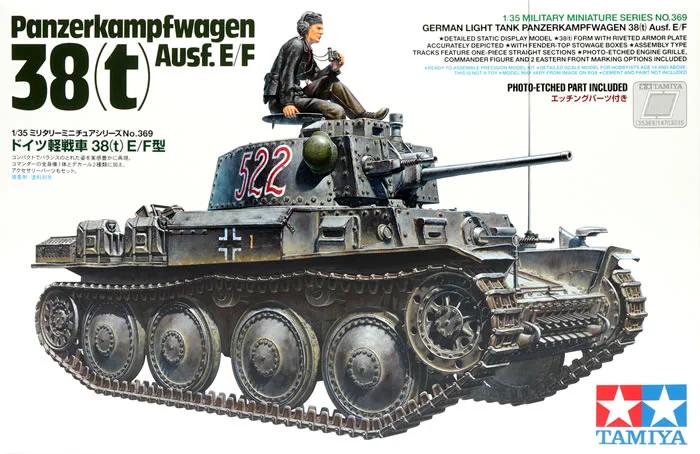Tamiya 1/35 Panzer 38tausf E F Model Kit — box art