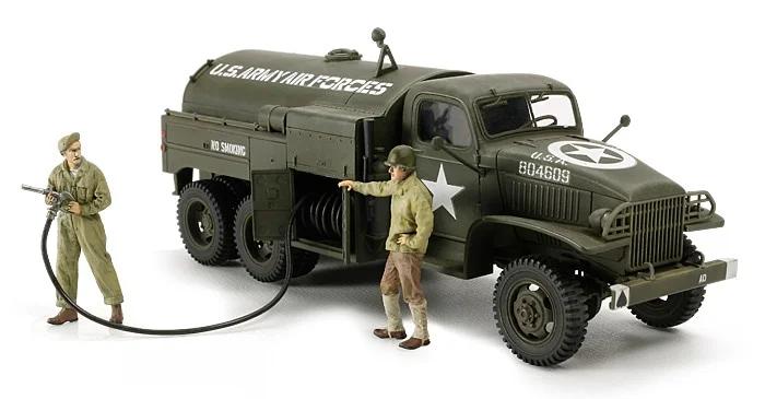 Tamiya 1/48 US Airfield Fuel Truck Model Kit — official product photo 1