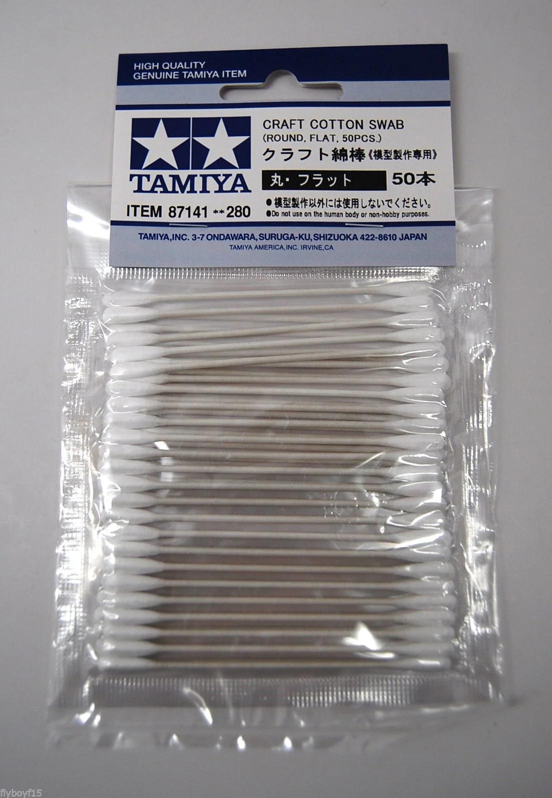 Tamiya Cotton Swab Round Flat 50pcs Model Kit — product photo