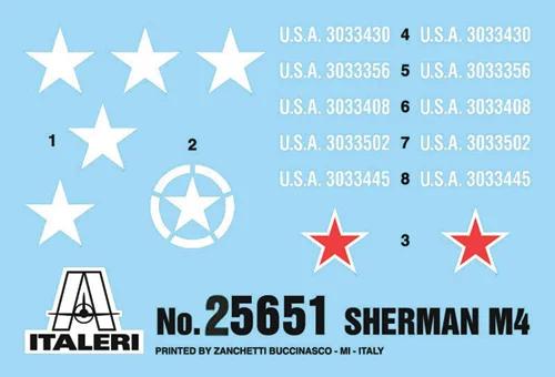 Italeri 1/56 M4 Sherman 75mm Model Kit — official product photo 2