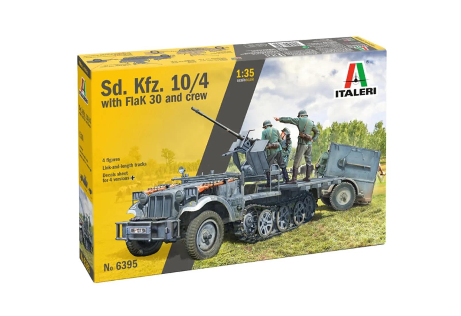 Italeri 1/35 SD Kfz 10 4 W Flak 30 Crew Model Kit — box art