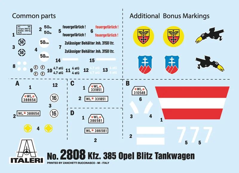 Italeri 1/48 Opel Blitz Tankwagen Kfz 385 Model Kit — official product photo 3