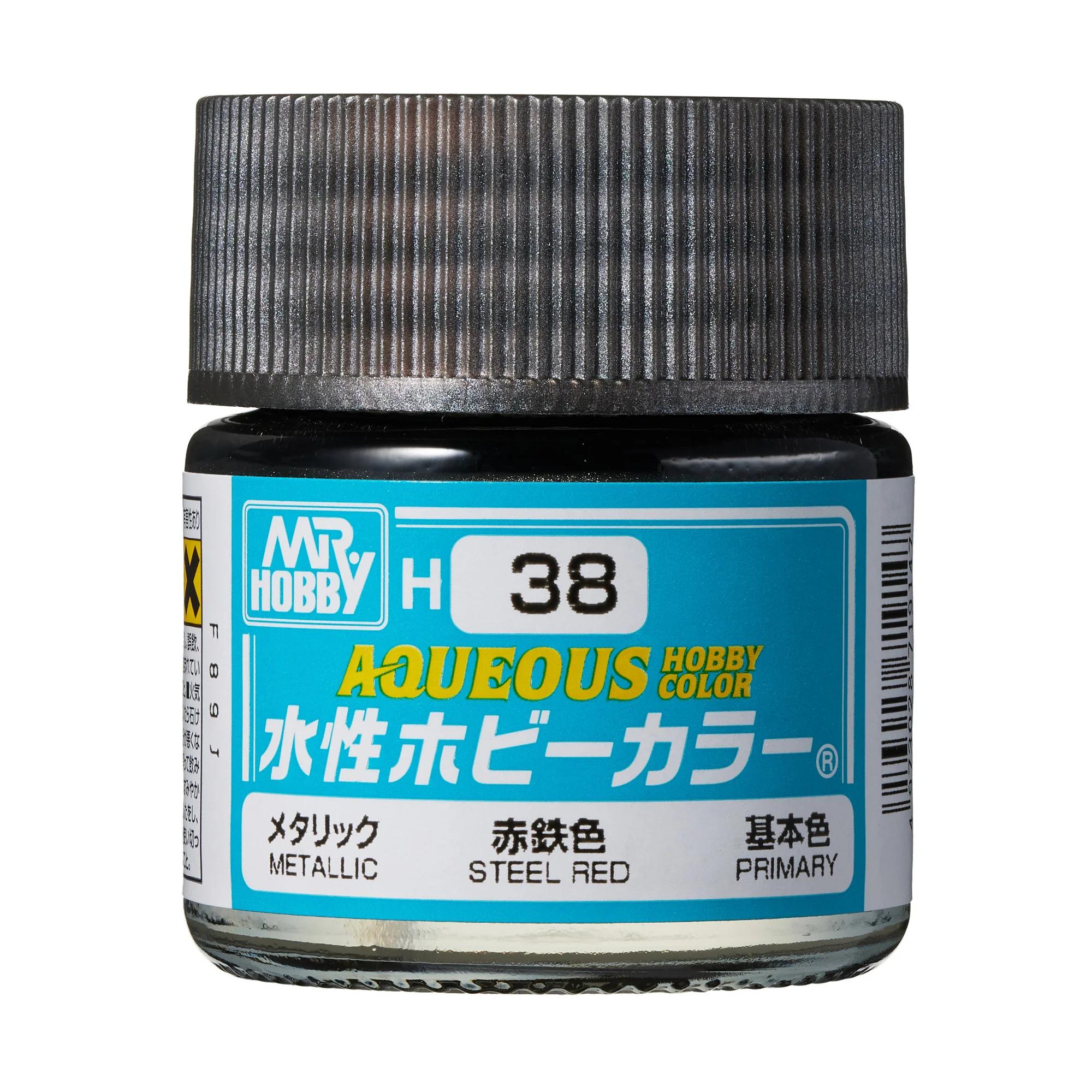 Mr. Hobby Aqueous Hobby Color Steel Red (H38) 10 ml — official product photo 1