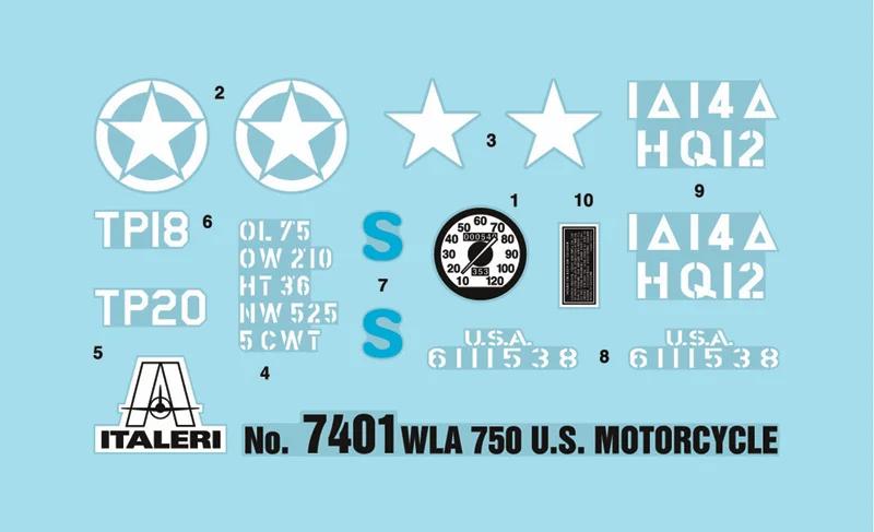 Italeri US Army WWII Motorcycle 1 9 Model Kit — official product photo 3