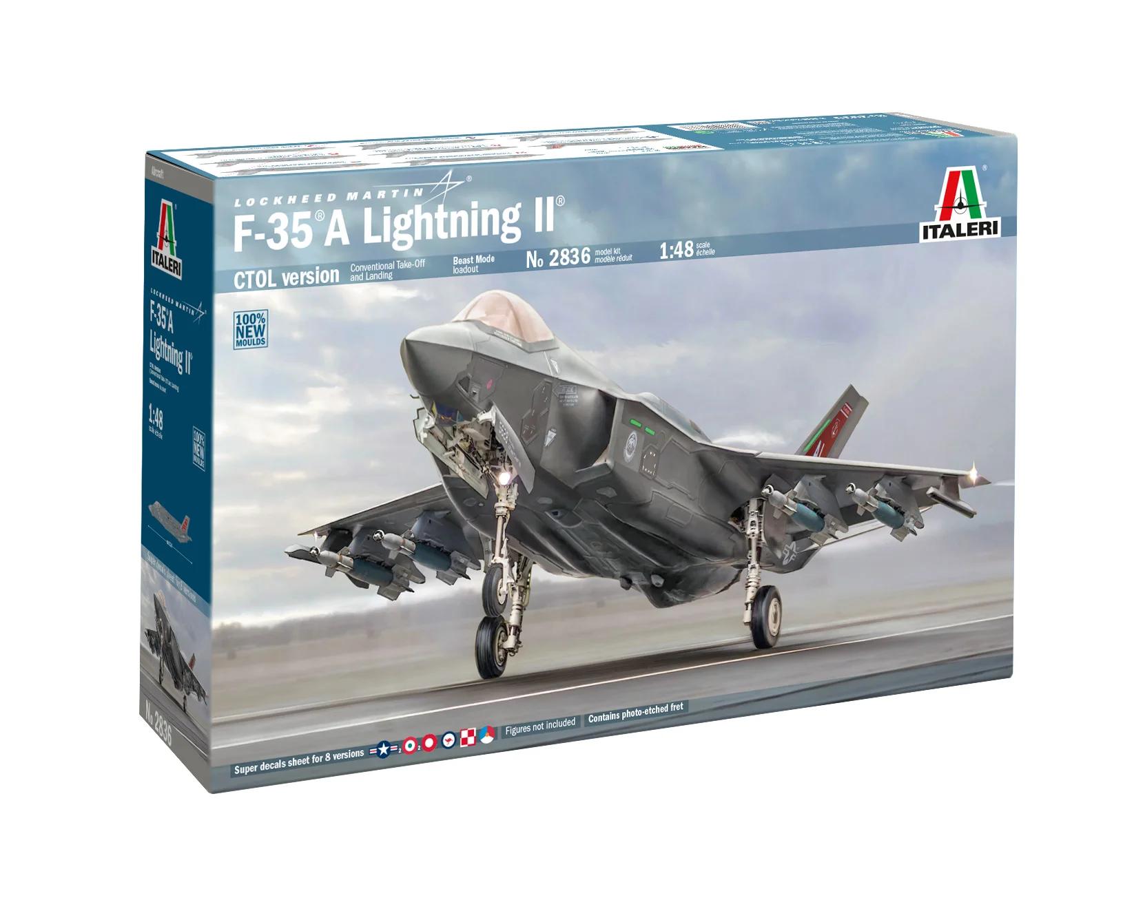 Italeri 1/48 F-35A Lightning Iibeast Mode Model Kit — box art