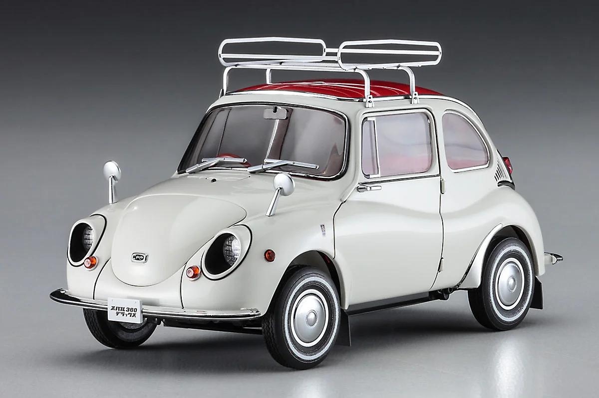 Hasegawa 1/24 Subaru 360 Deluxe W Roof Carrier Model Kit — official product photo 1