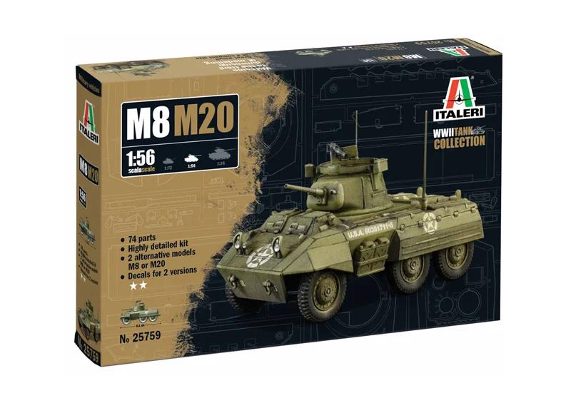 Italeri 1/56 M8 M20 Greyhound Model Kit — official product photo 1