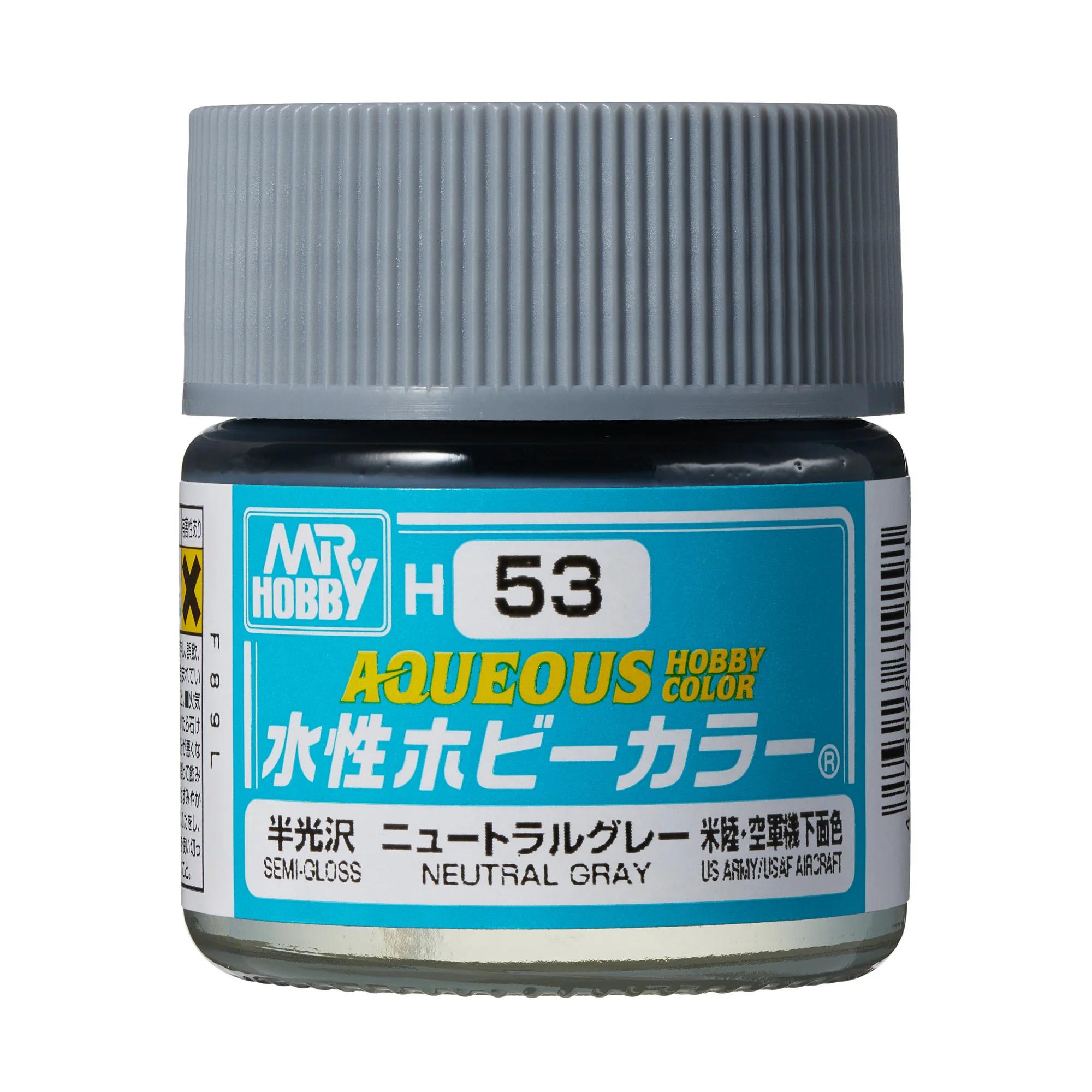 Mr. Hobby Aqueous Hobby Color Neutral Gray (H53) 10 ml — official product photo 1