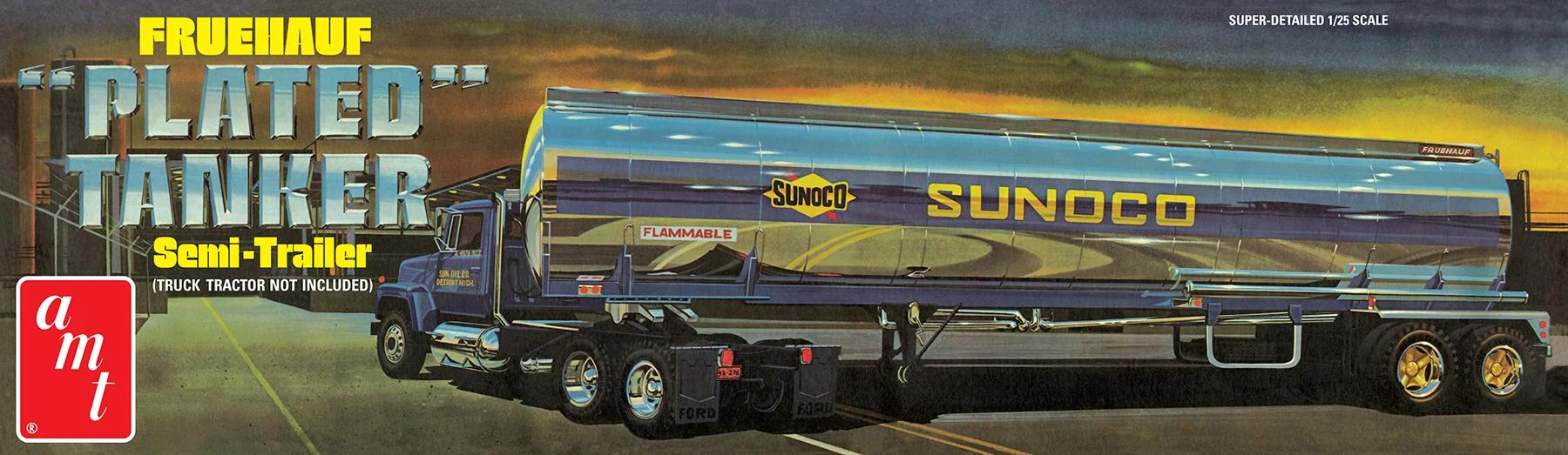AMT 1/25 Fruehauf Plated Tanker Sunoco Model Kit — box art