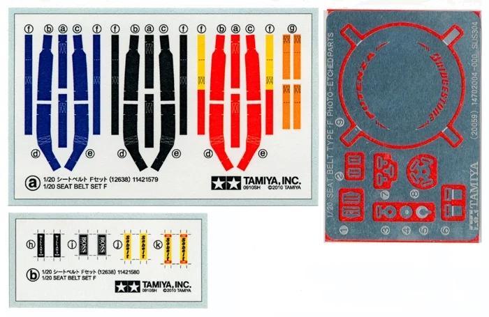 Tamiya 1/20 Seat Belt Set F Model Kit — box art