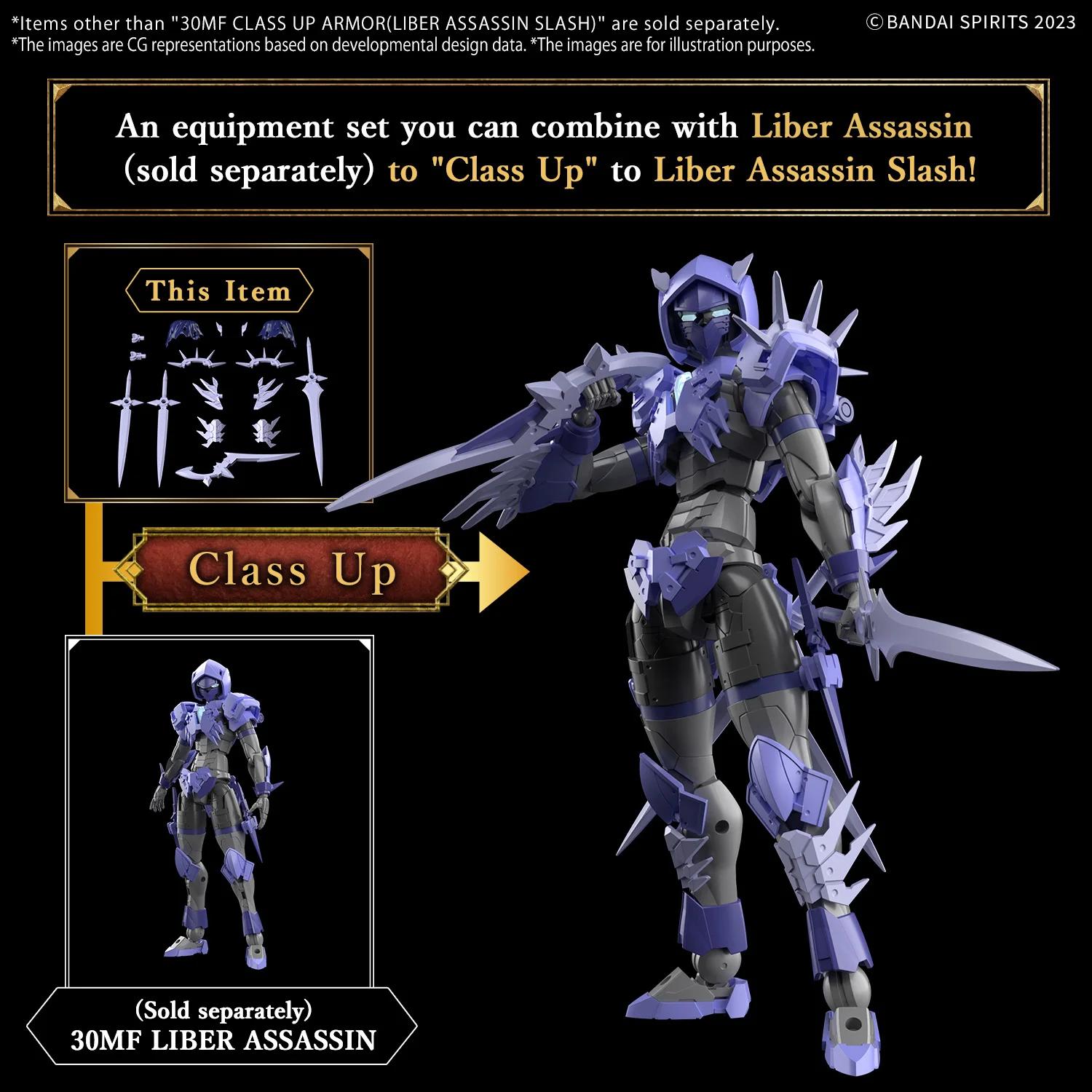 Bandai 1/144 30MF Class Up Armor Liber Assassin Slash Model Kit — official product photo 2