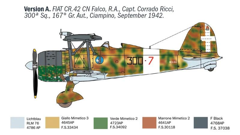 Italeri 1/72 Fiat Cr 42 Cn Falco Night Fighter Model Kit — official product photo 3