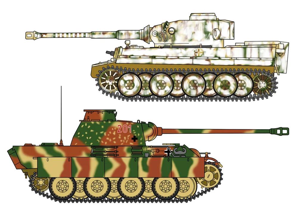 Hasegawa 1/72 Tiger I Panther G 2 Kits Model Kit — official product photo 1