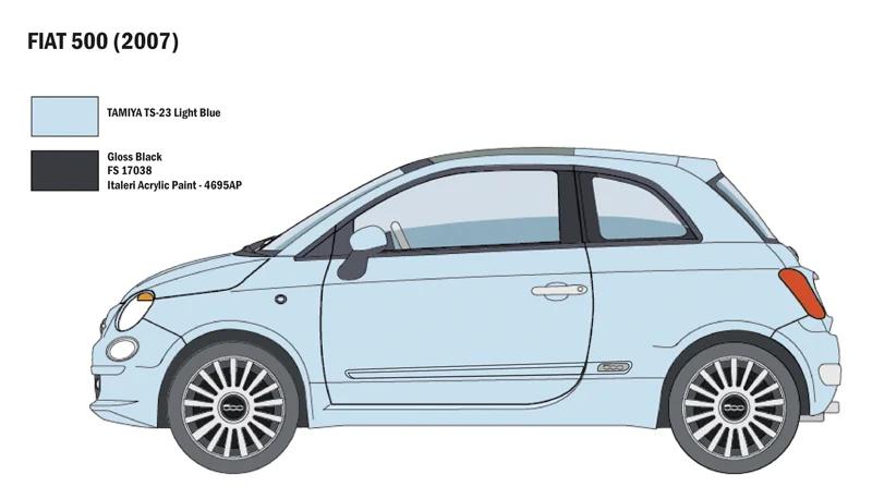 Italeri 1/24 Fiat 5002007 Model Kit — official product photo 4