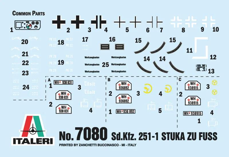 Italeri 1/72 SD Kfz 251 1 Stuka Zu Fuss Model Kit — official product photo 2