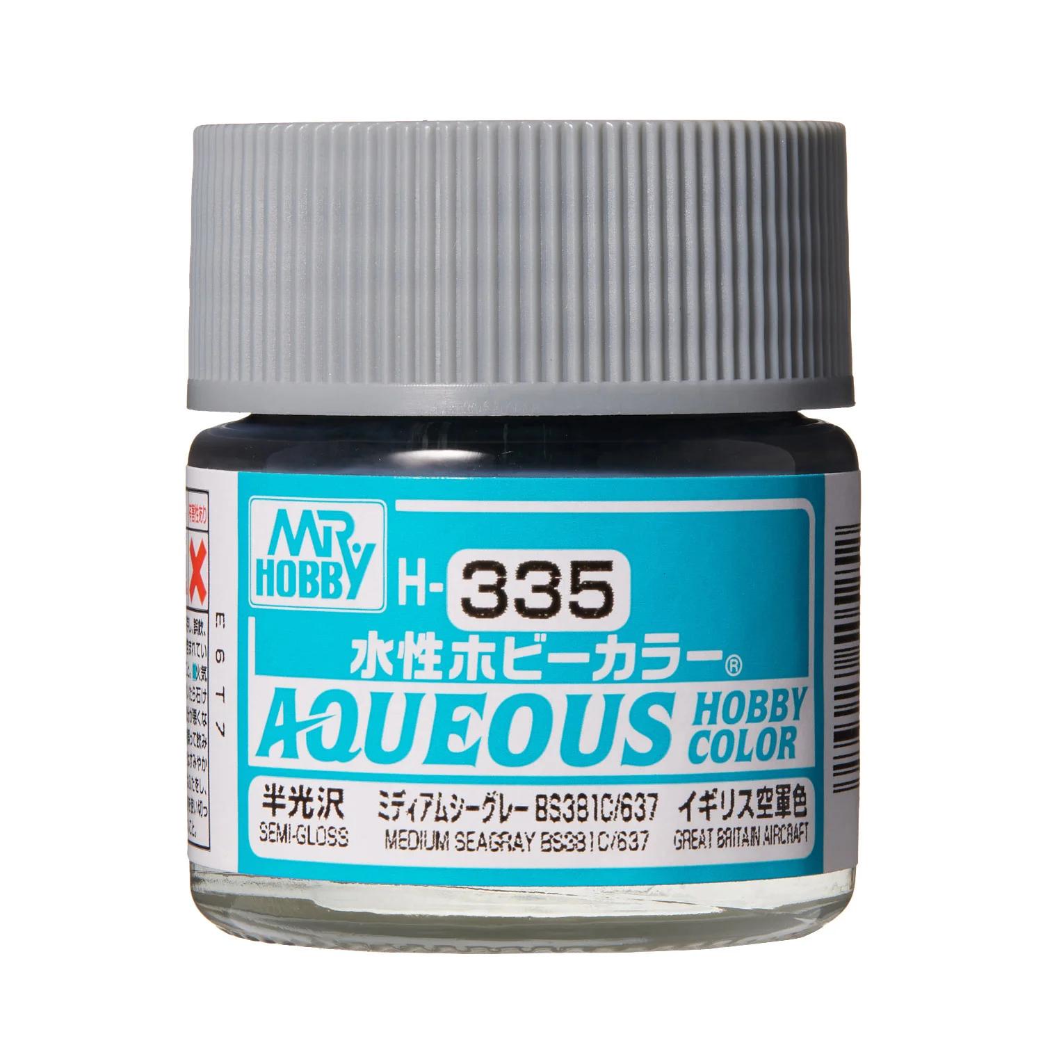 Mr. Hobby Aqueous Hobby Color Medium Seagray BS381C/637 (H335) 10 ml — official product photo 1
