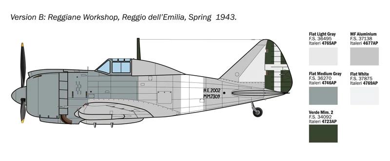 Italeri 1/72 Reggiane Re 2002 Ariete Model Kit — official product photo 4