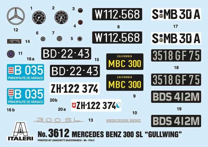Italeri Mercedes Benz 300sl Gullwing16 Model Kit — official product photo 2
