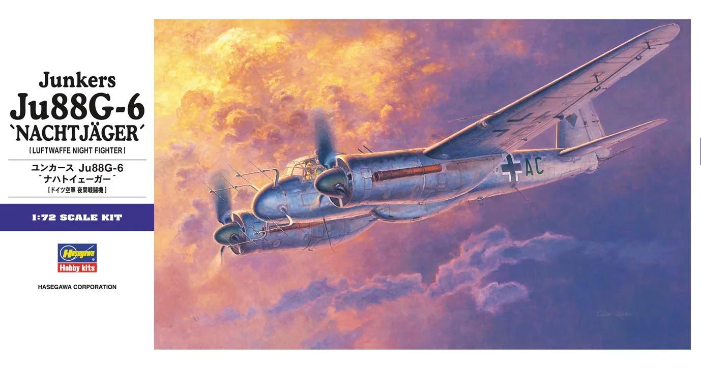 Hasegawa 1/72 Junkers Ju88g-6 Nachtjager Model Kit — box art