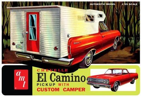AMT 1/25 65 Chevy El Camino W Camper Model Kit — box art