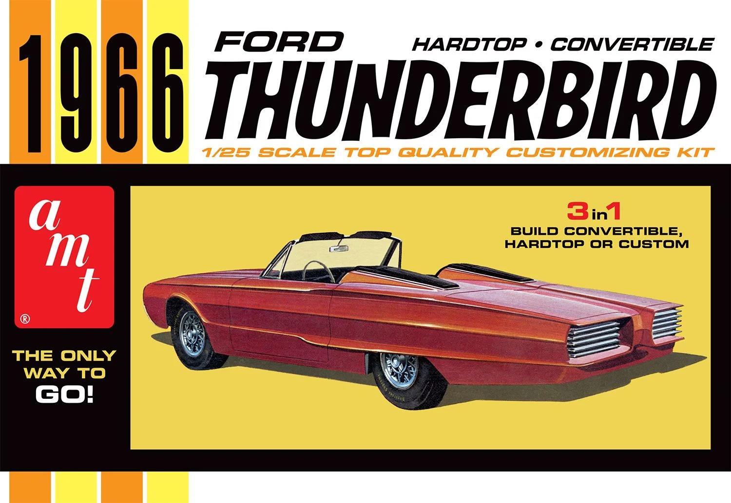 AMT 1/25 66 Ford Thunderbird Hardtop Conv Model Kit — official product photo 1