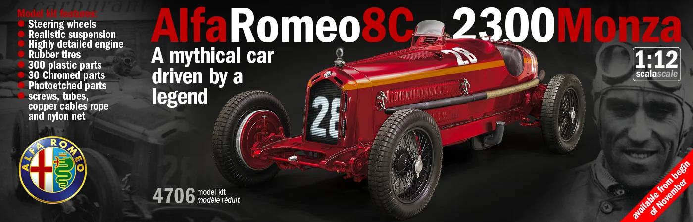 Italeri Alfa Romeo 8c 2300 Monza Tazio Nuvola 12 Model Kit — box art