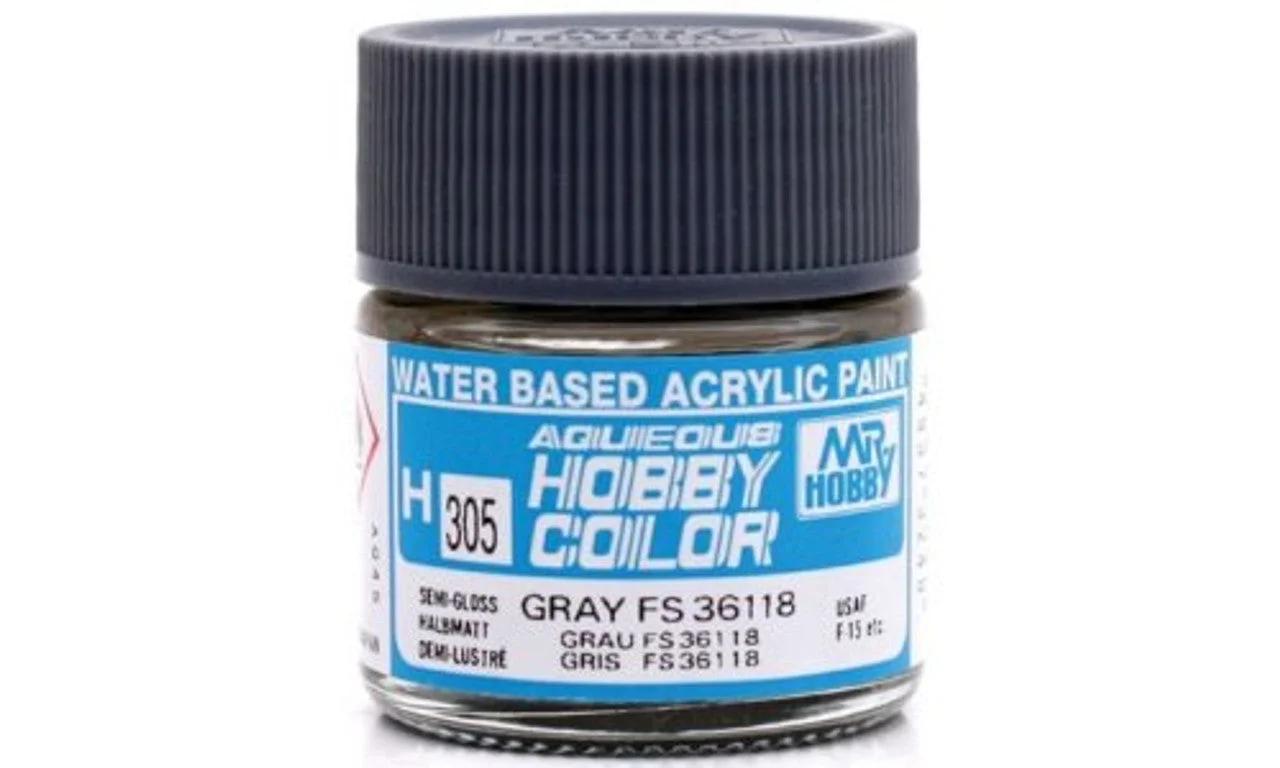 Mr. Hobby Aqueous Hobby Color H305 Gray FS36118 (Semi-Gloss) 10ml — product photo