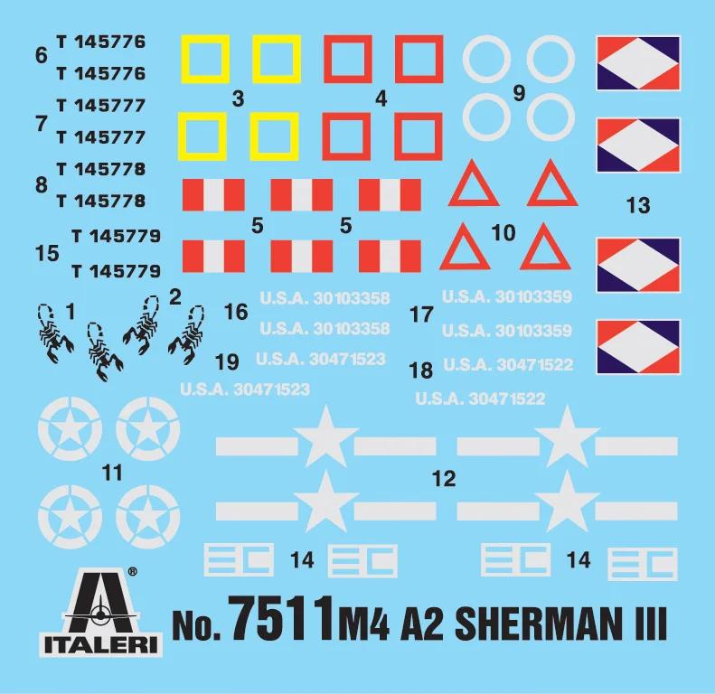 Italeri 1/72 M4a2 Sherman Iii2 Pk Model Kit — official product photo 3