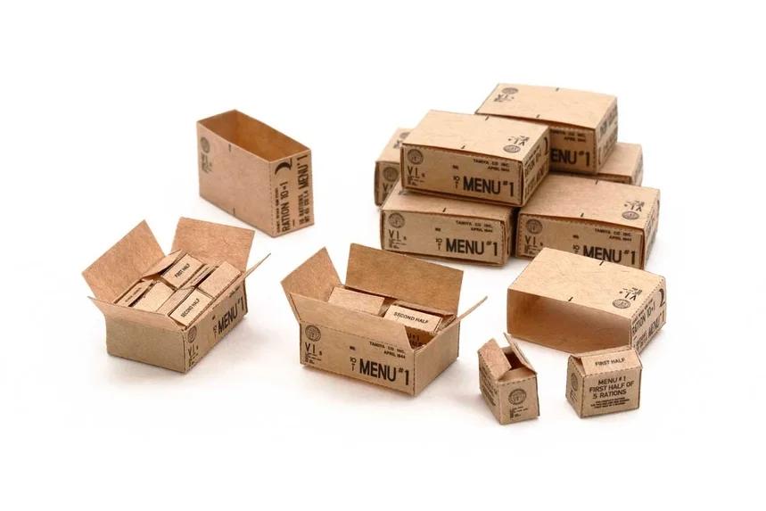 Tamiya 1/35 US 10-in-1 Ration Carton WWII Model Kit — box art