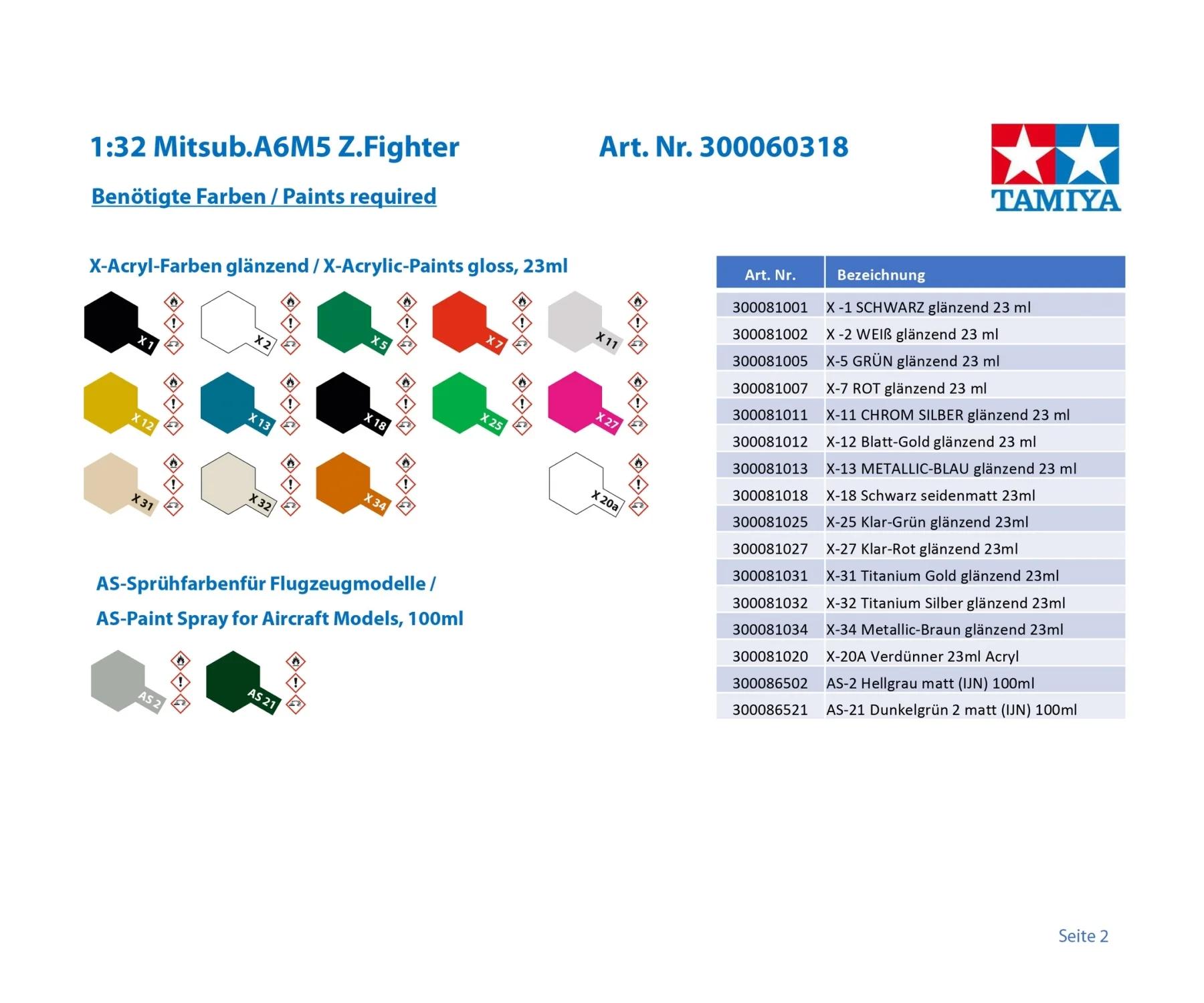Tamiya 1/32 A6m5 Zero 52 Model Kit — official product photo 3